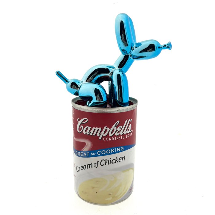 Koen Betjes (1992) - Balloon Dog (Blue) x Campbell Soup 3d popart sculpture