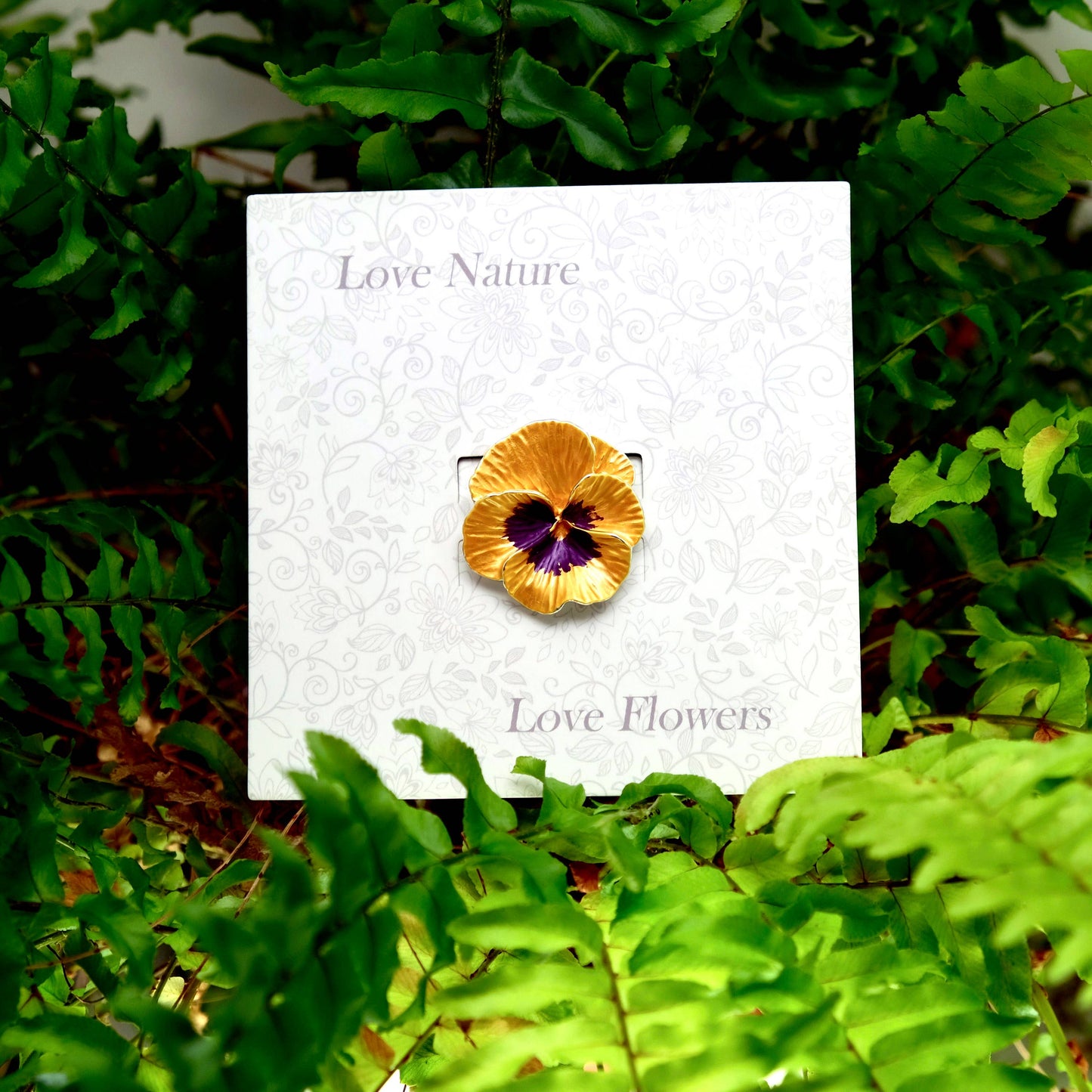 Pansy Yellow Flower Brooch
