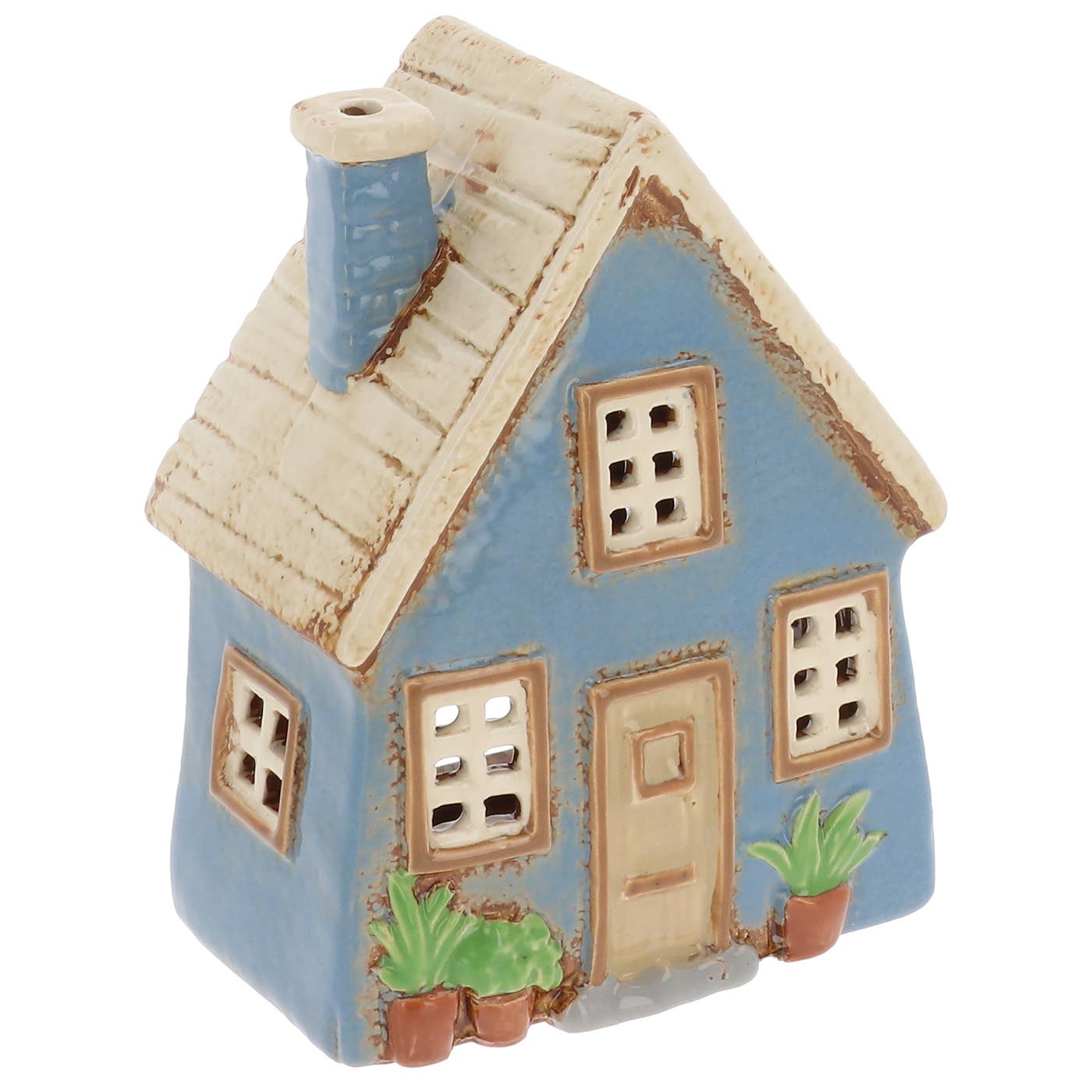 Village Pottery Garden Slat Roof House Tealight