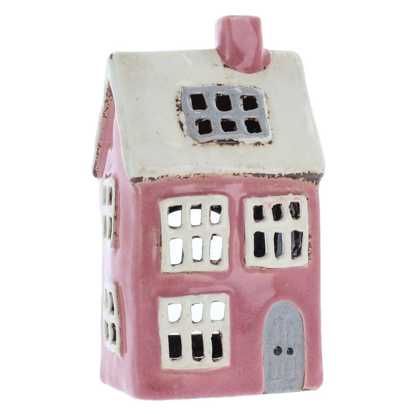 Village Pottery Bright Pink/White Tealight