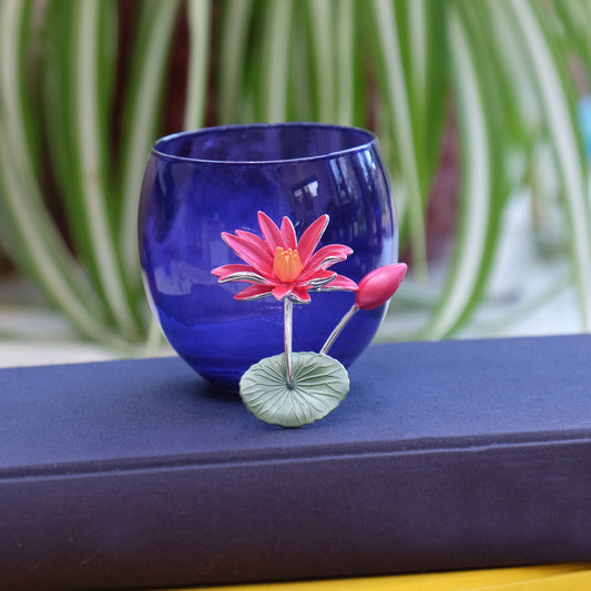 Water Lily Pad Brooch Silver Plated