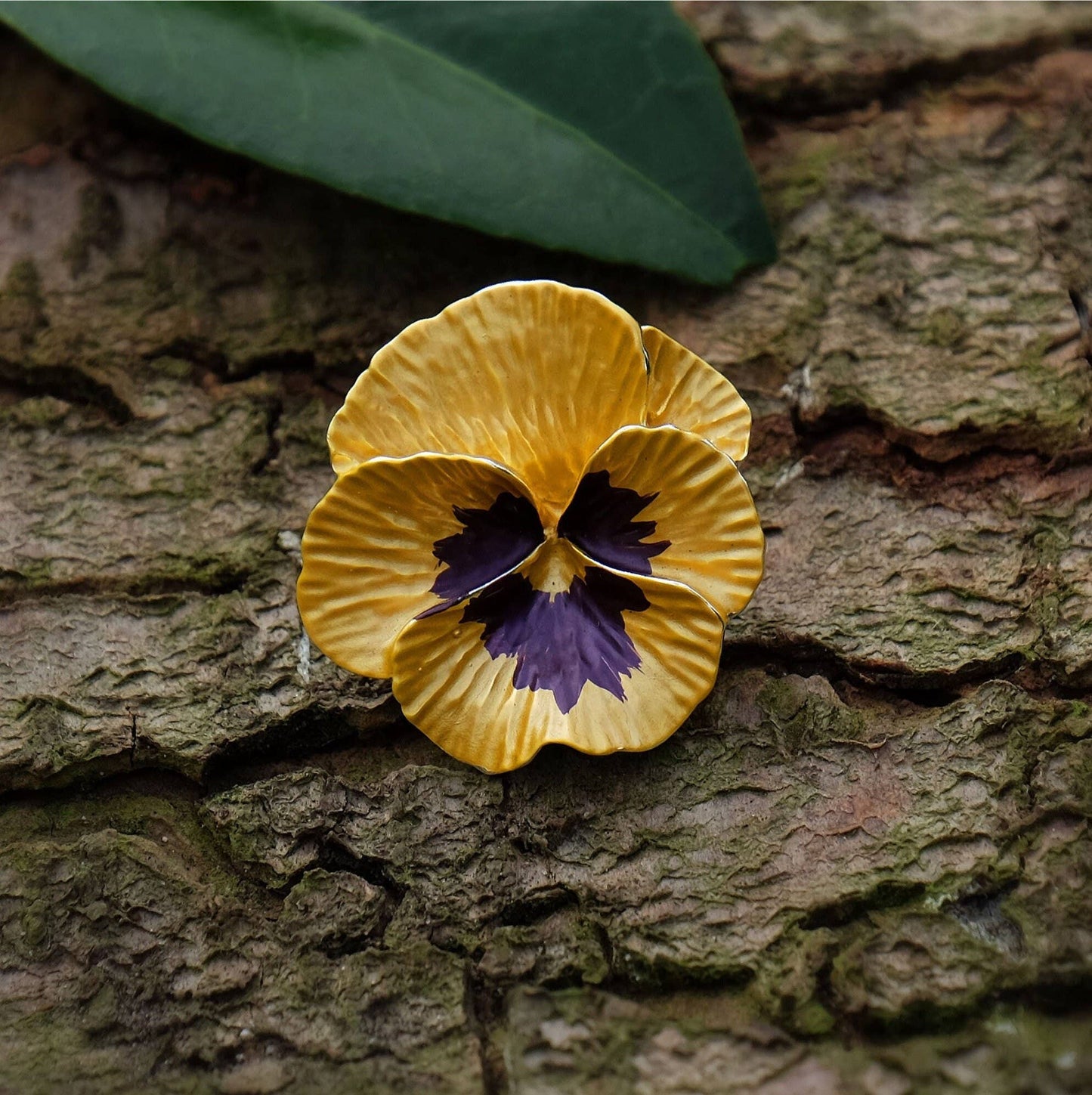 Pansy Yellow Flower Brooch