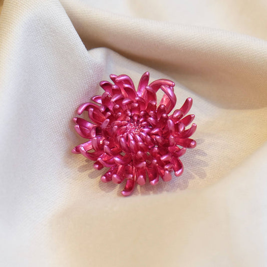 Chrysanthemum Pink Flower Brooch