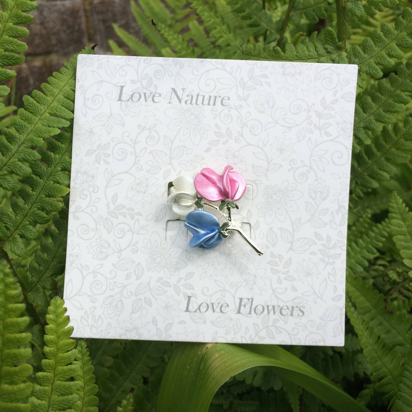 Sweet Pea Multi Colour Flower Brooch